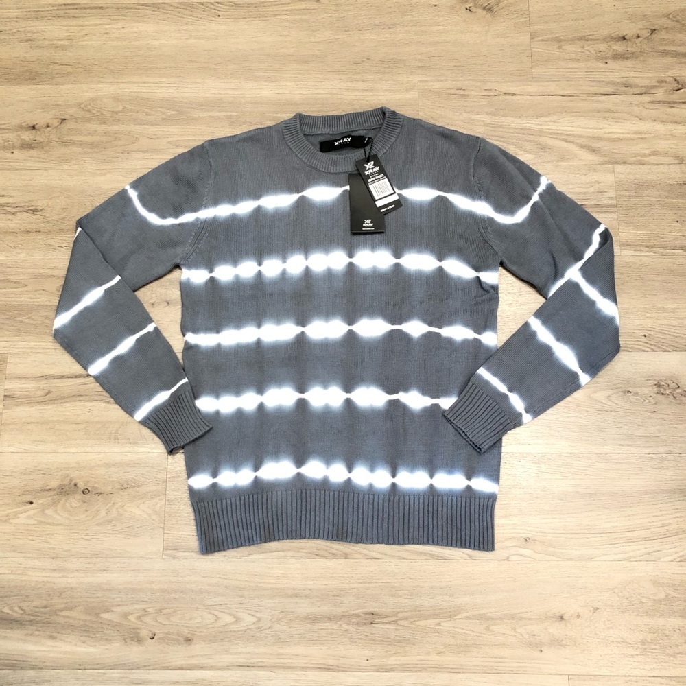 NWT XRay Tie Dye Knit Gray Sweater - Size Small